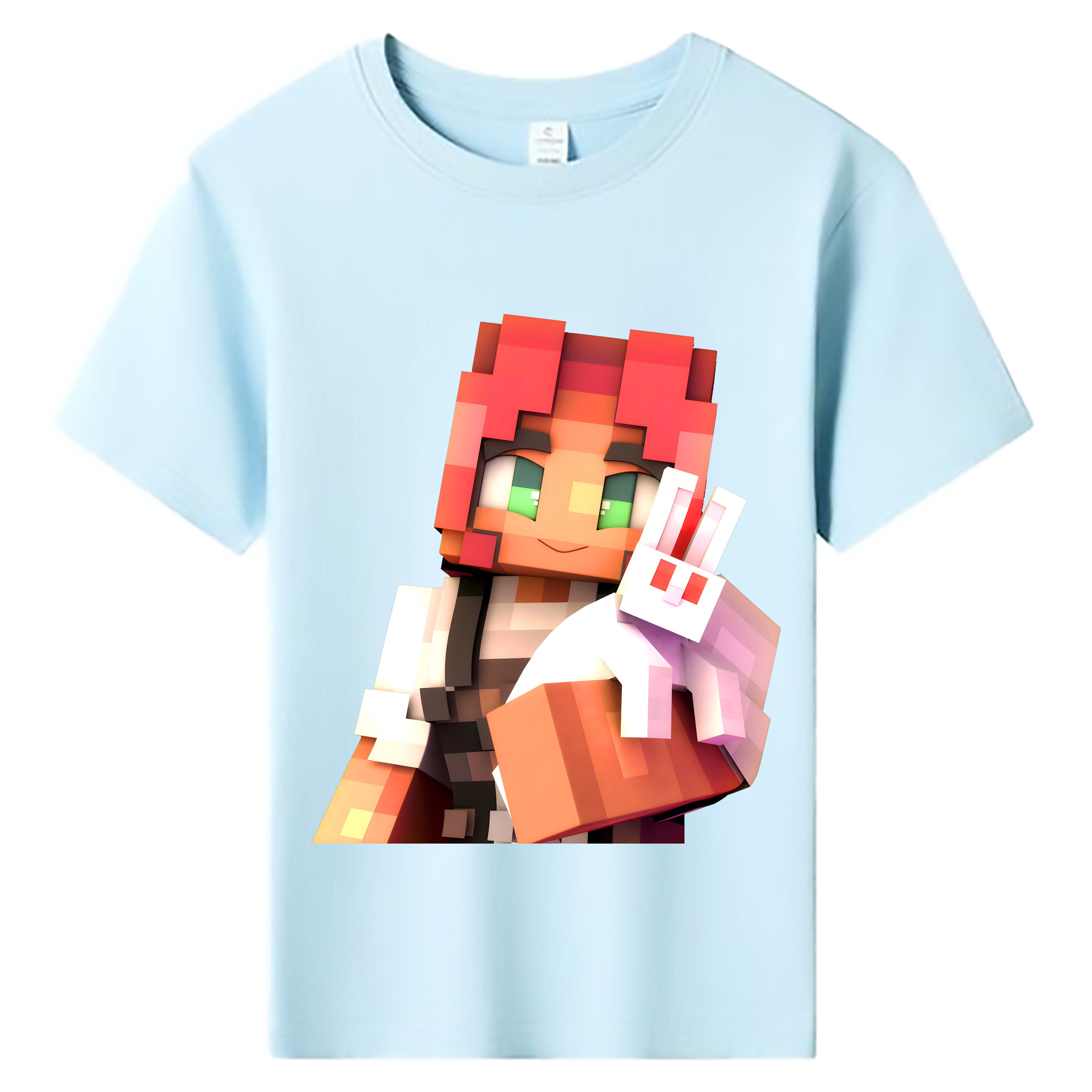 （画像用） マインクラフト ブロックの世界 Minecraft MC Block world 綿100％キッズTシャツ（フロントプリント）